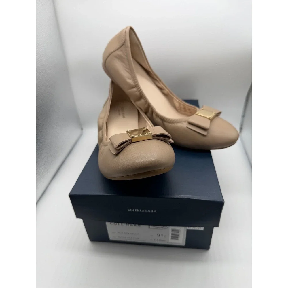 Cole Haan Tali Bow Ballet Women's 9.5 Maple Sugar Leather Flat Elegant NIB